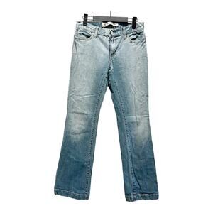 Gap Long And Lean Wide Leg Denim Jeans Blue Cotton Stretch Mid-Rise Med Wash 6R